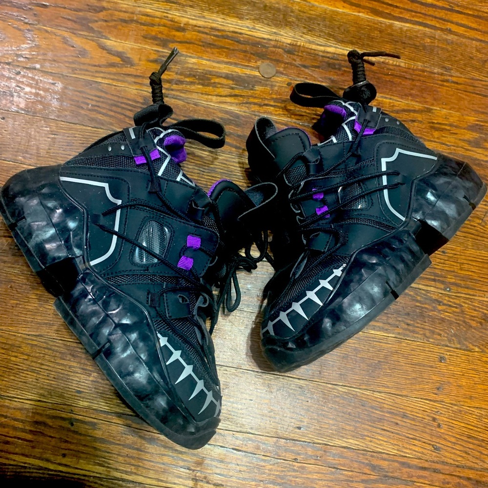 Purple and black Wedge sneakers